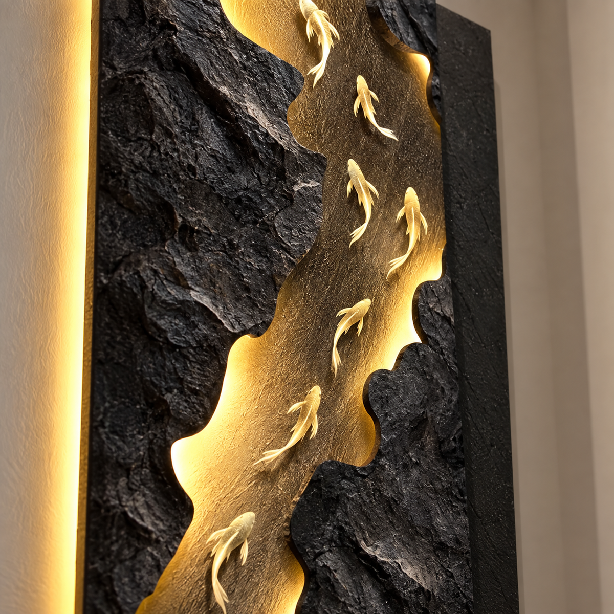 Fortune Fish Illuminated Wall Art Light