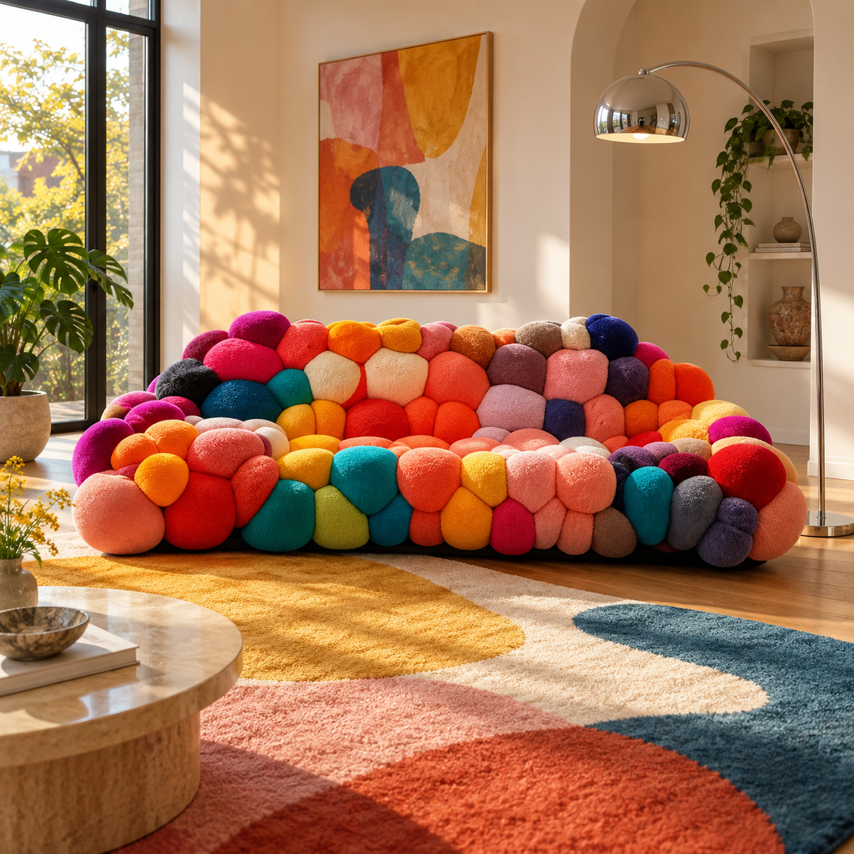Rainbow Bubble Lounge Modular Curved Sofa