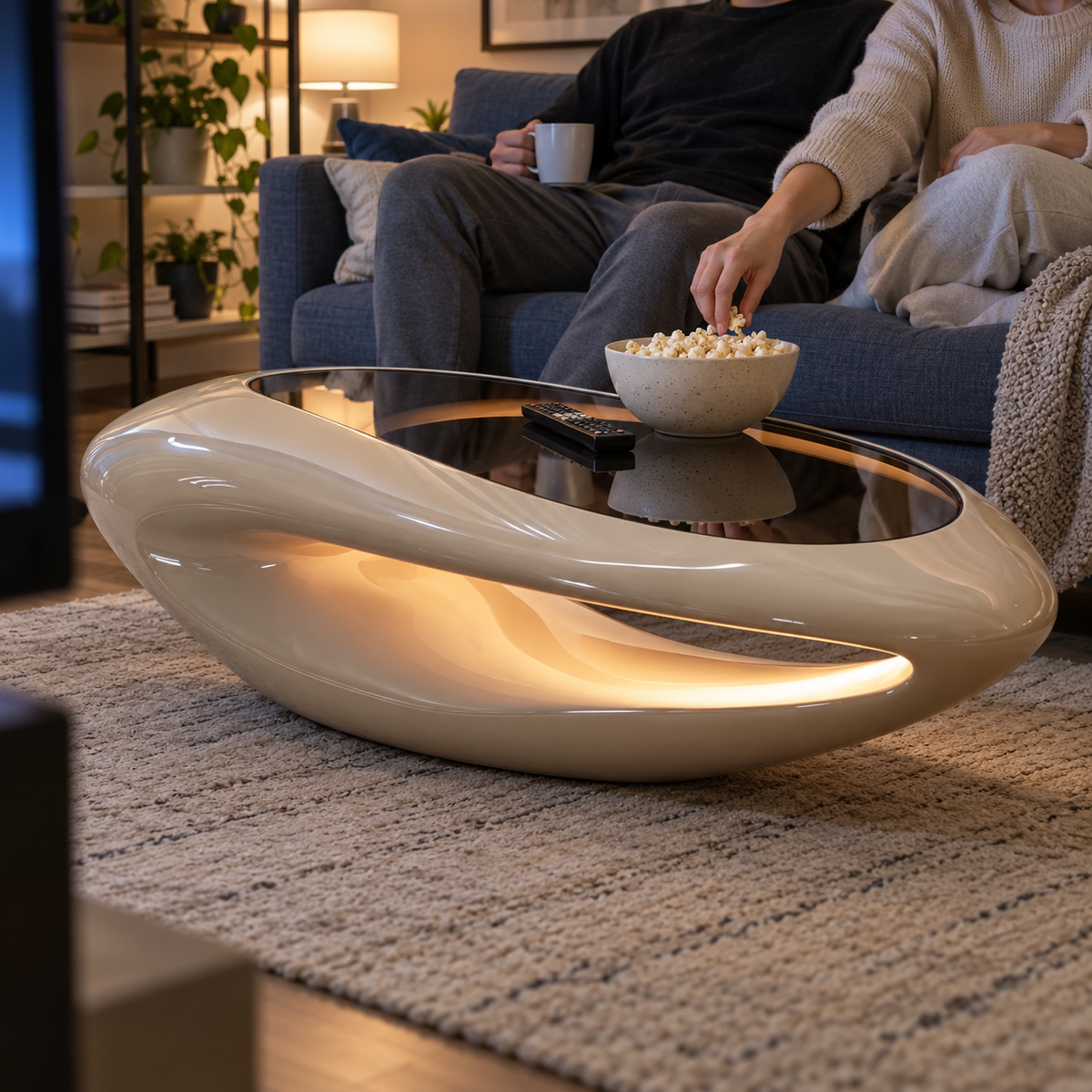 Eclipse Oval Glass Coffee Table