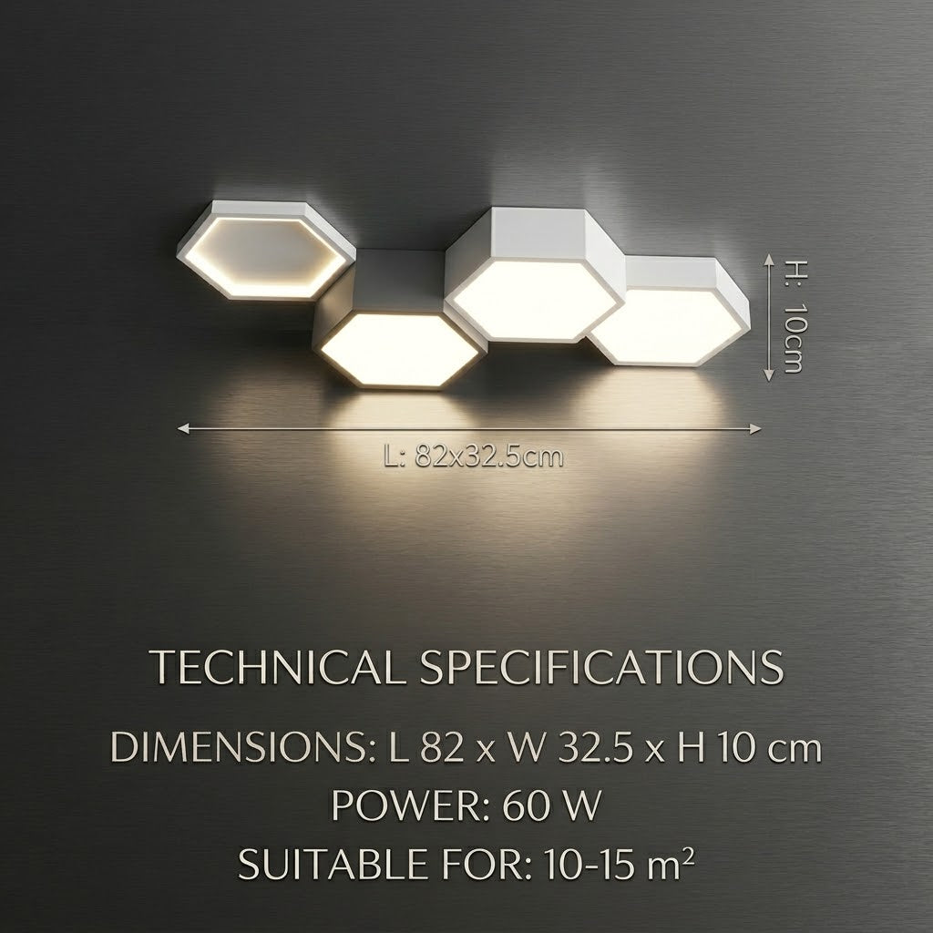 Six Points Modern Hexagon LED Ceiling Panel Light