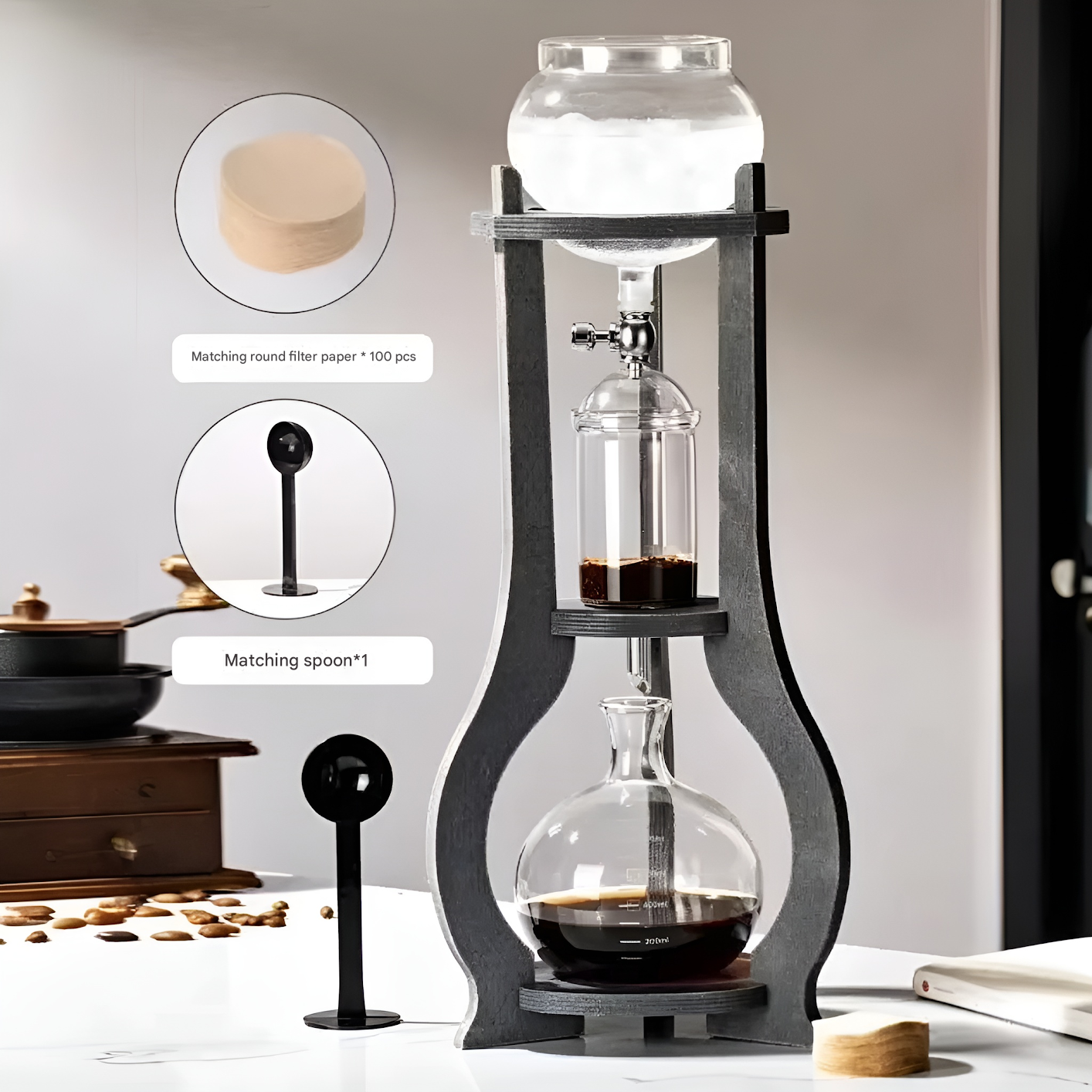 Wooden Handcrafted Ice Drip European Coffee Maker