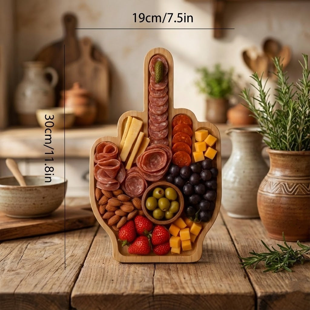 Middle Finger Charcuterie Serving Board Platter