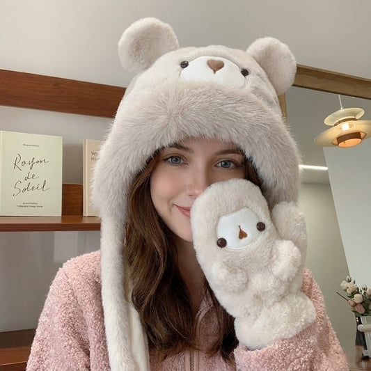 Fluffy Bear Winter Hat