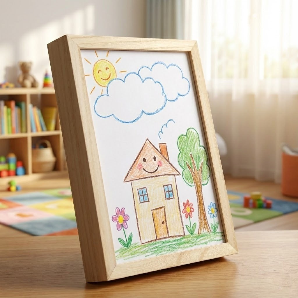 Story Maker Wooden Kids Drawing Display Frame