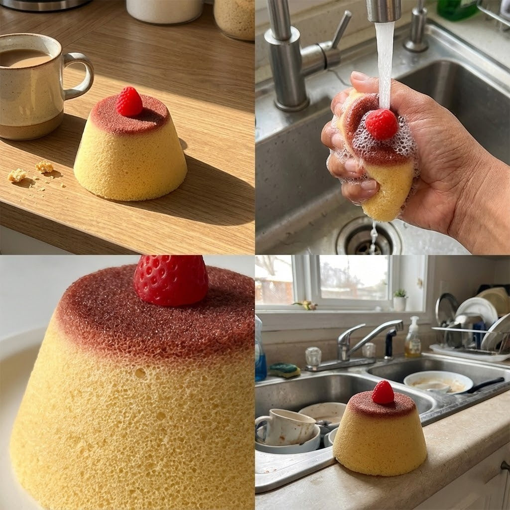 Strawberry Caramel Pudding Cleaning Sponge