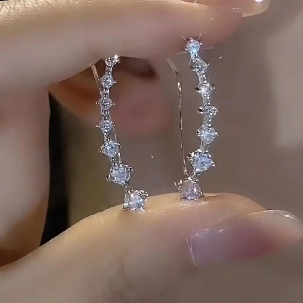 Korean Shiny Zircon Crystal Earrings