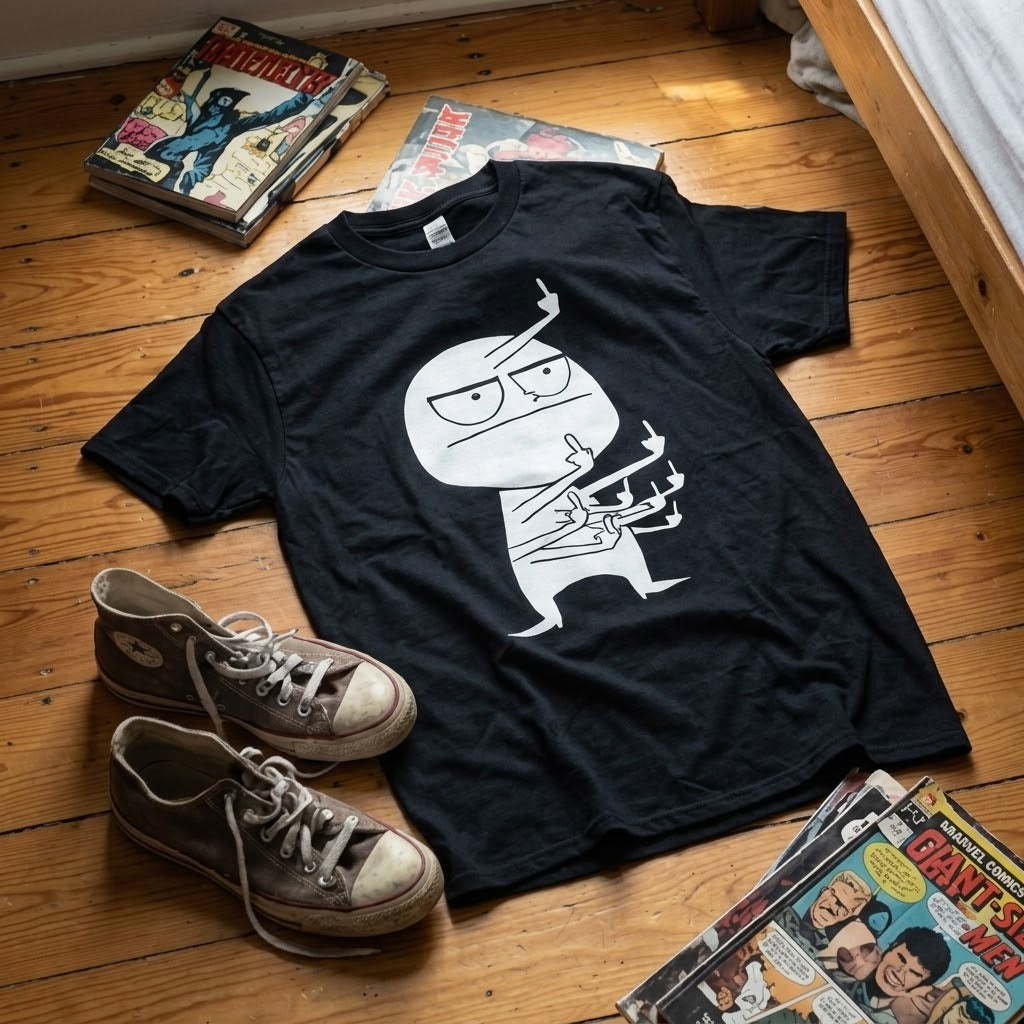 Angry Stick Figure Middle Finger T-Shirt