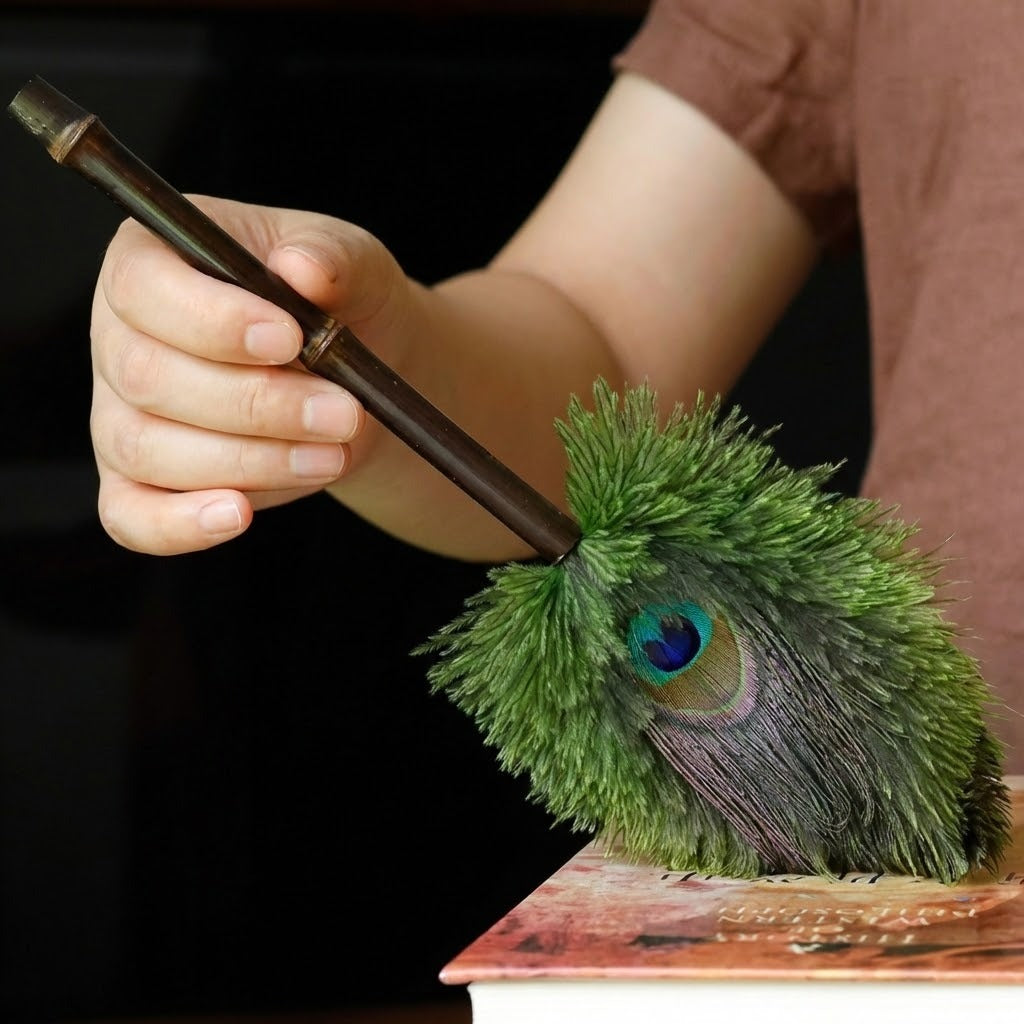 Peacock Feather Anti-Static Dusting Brush