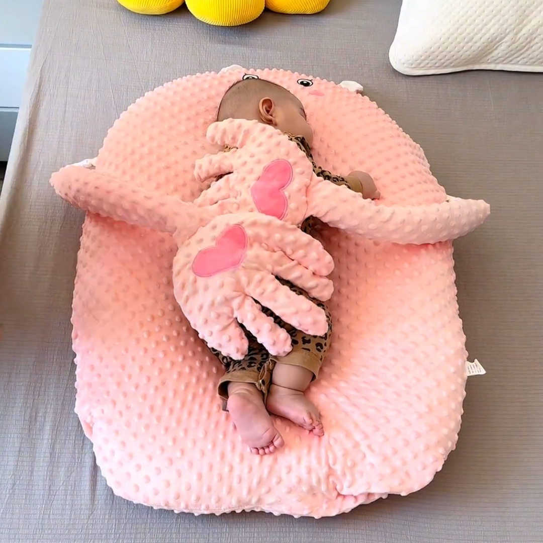 Dual Arm Cuddle Support Baby Anti Roll Pillow