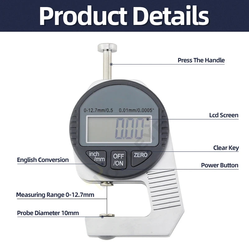 High-Sensitivity Digital Thickness Measuring Tool