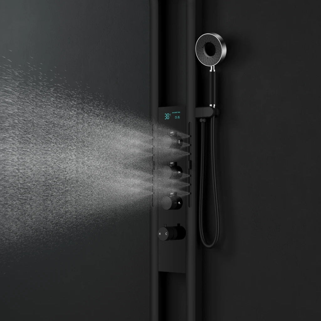 High-flow Thermostatic Digital LED Rainfall Shower Set
