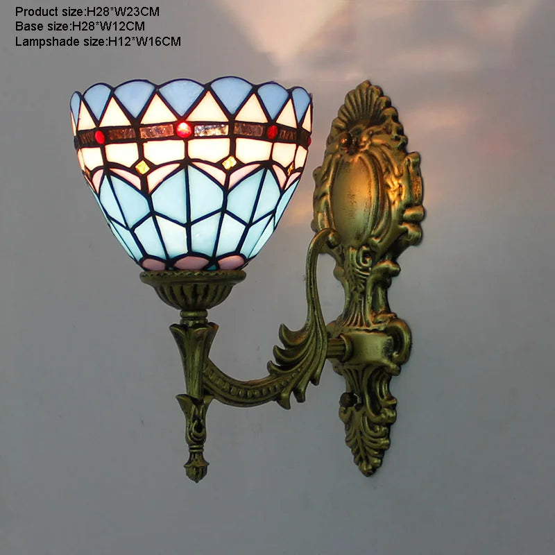 Prism Flight Stained Glass Butterfly Pyramid Wall Lamp