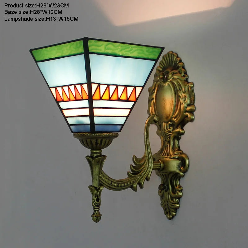 Prism Flight Stained Glass Butterfly Pyramid Wall Lamp