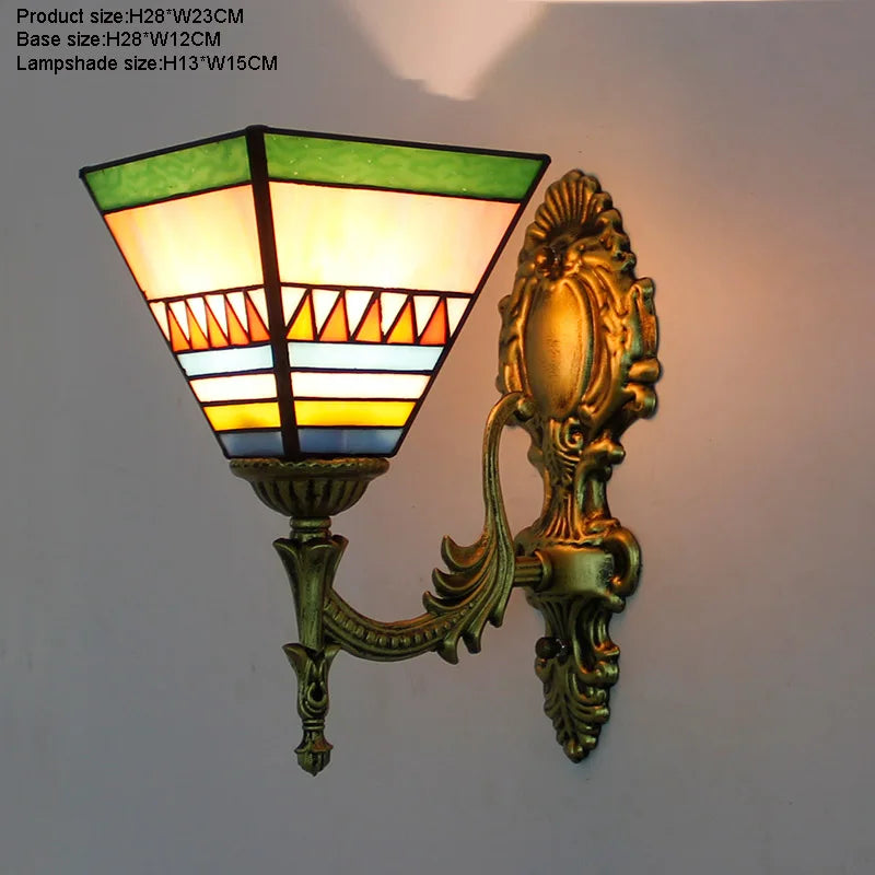 Prism Flight Stained Glass Butterfly Pyramid Wall Lamp