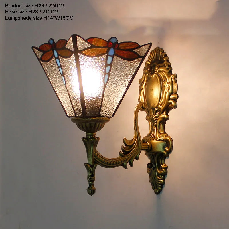 Prism Flight Stained Glass Butterfly Pyramid Wall Lamp