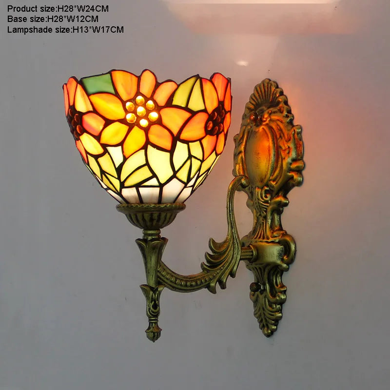 Prism Flight Stained Glass Butterfly Pyramid Wall Lamp