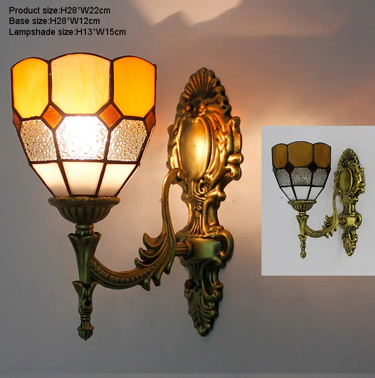 Prism Flight Stained Glass Butterfly Pyramid Wall Lamp