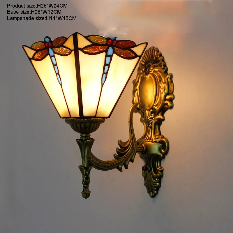 Prism Flight Stained Glass Butterfly Pyramid Wall Lamp