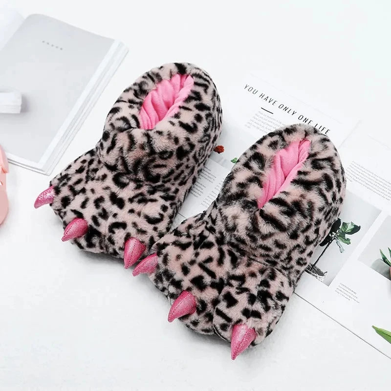 Furry Monster Claw Slippers