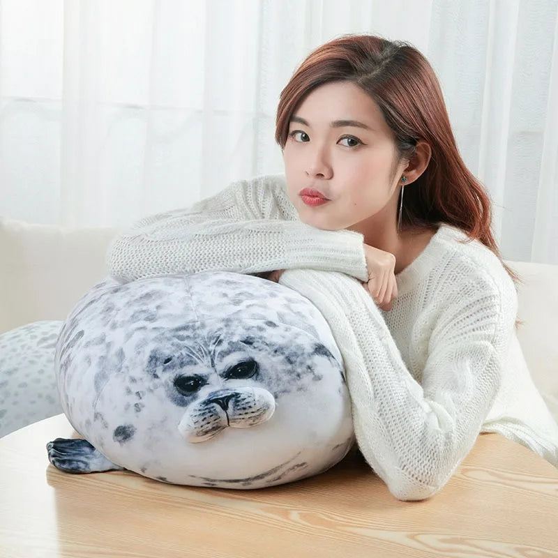 Chubby Seal Round Plush Pillow
