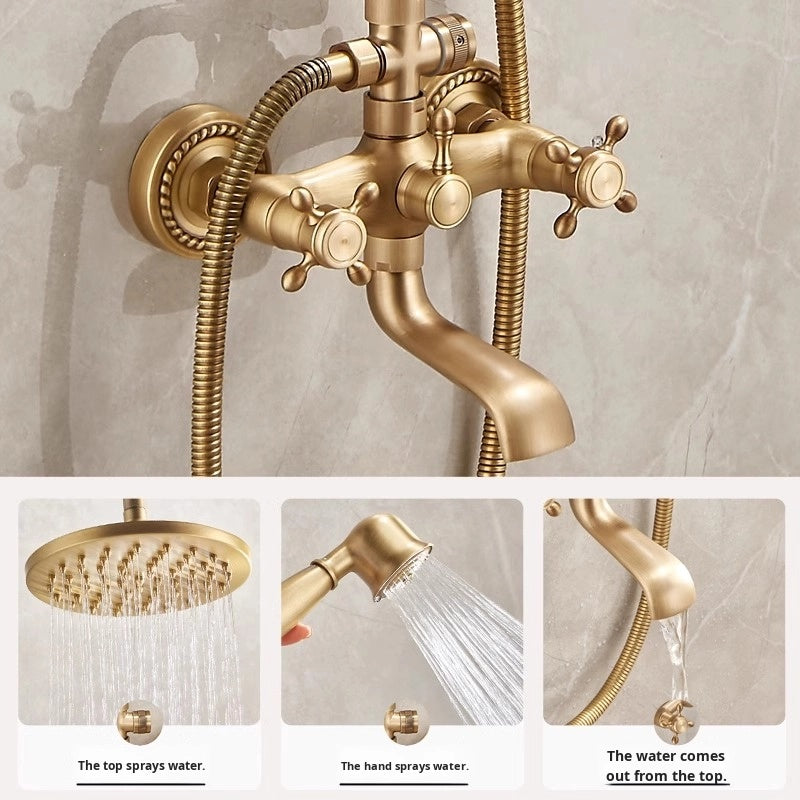 Golden Era Vintage Rainfall Bath Shower System