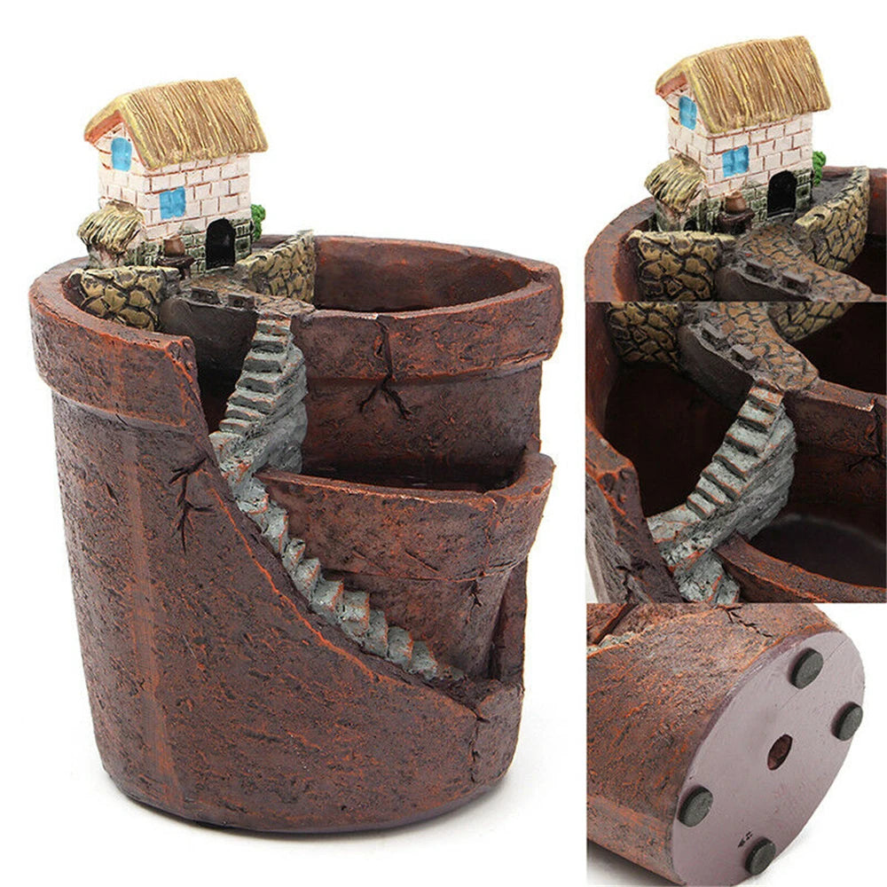 Mini Cottage Succulent Landscape Planter Pot