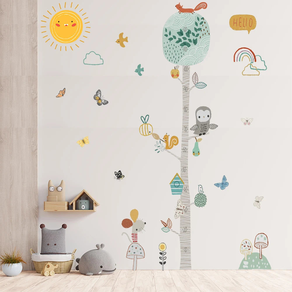 Animal Theme Kids Height Measurement Wall Sticker