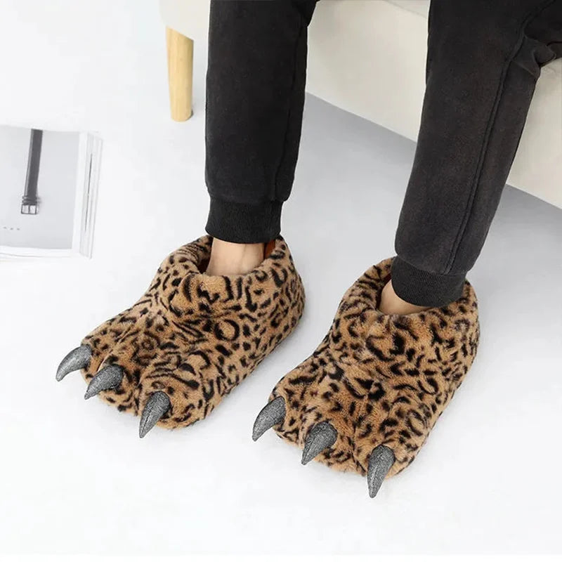 Furry Monster Claw Slippers
