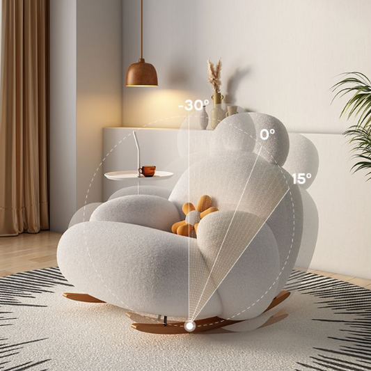 Modern Ergonomic European Fluffy White Lounge Chair