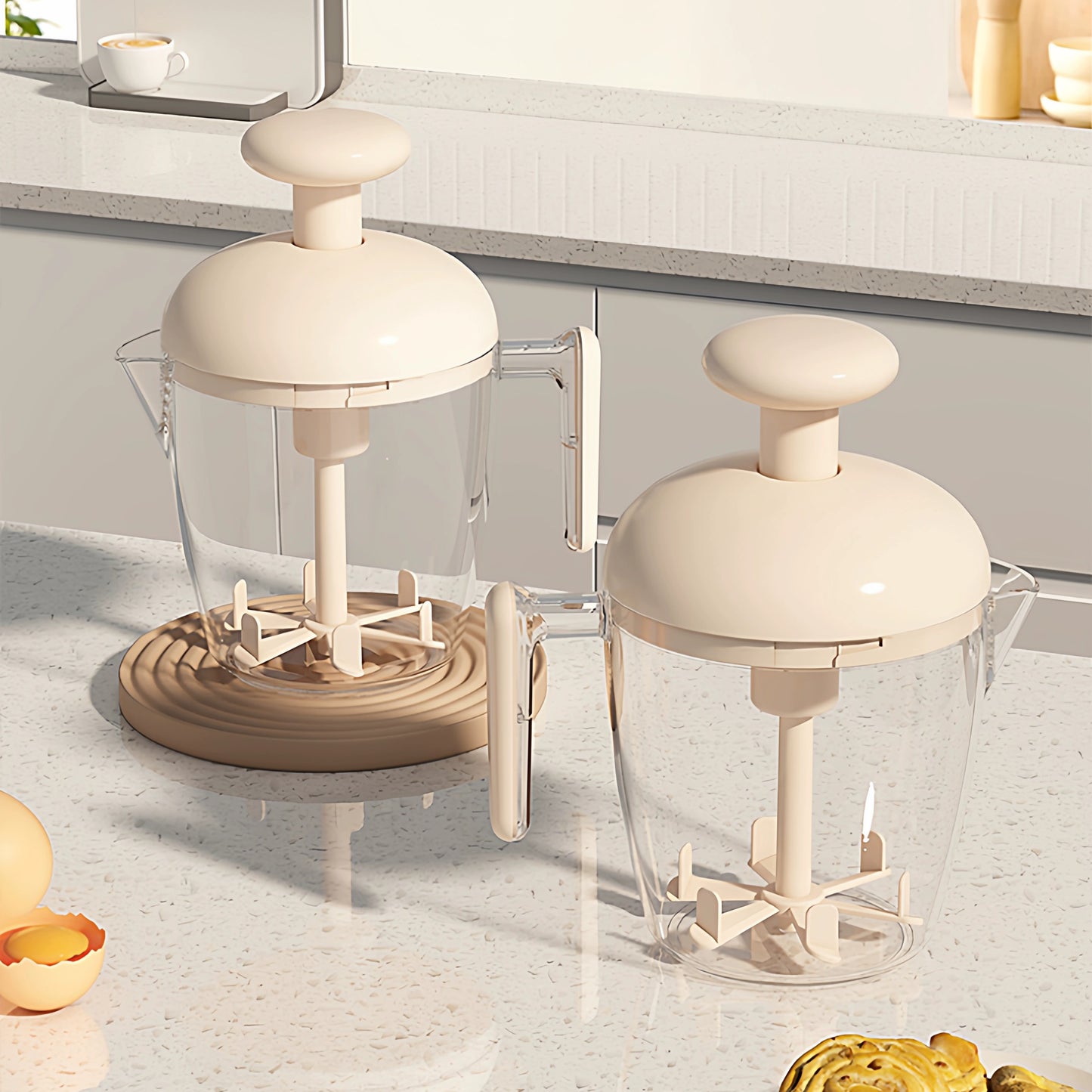 Ergonomic Multi-Blade Manual Egg Mixer