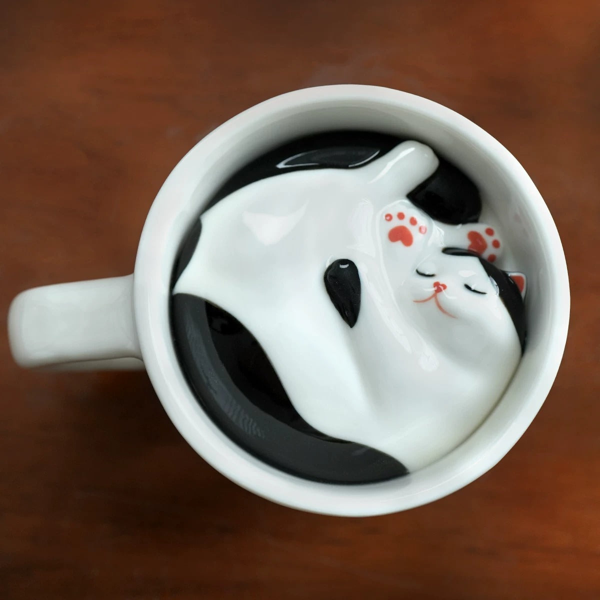 Sleeping Cat Surprise Bottom Ceramic Coffee Mug