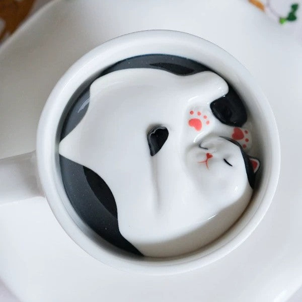 Sleeping Cat Surprise Bottom Ceramic Coffee Mug