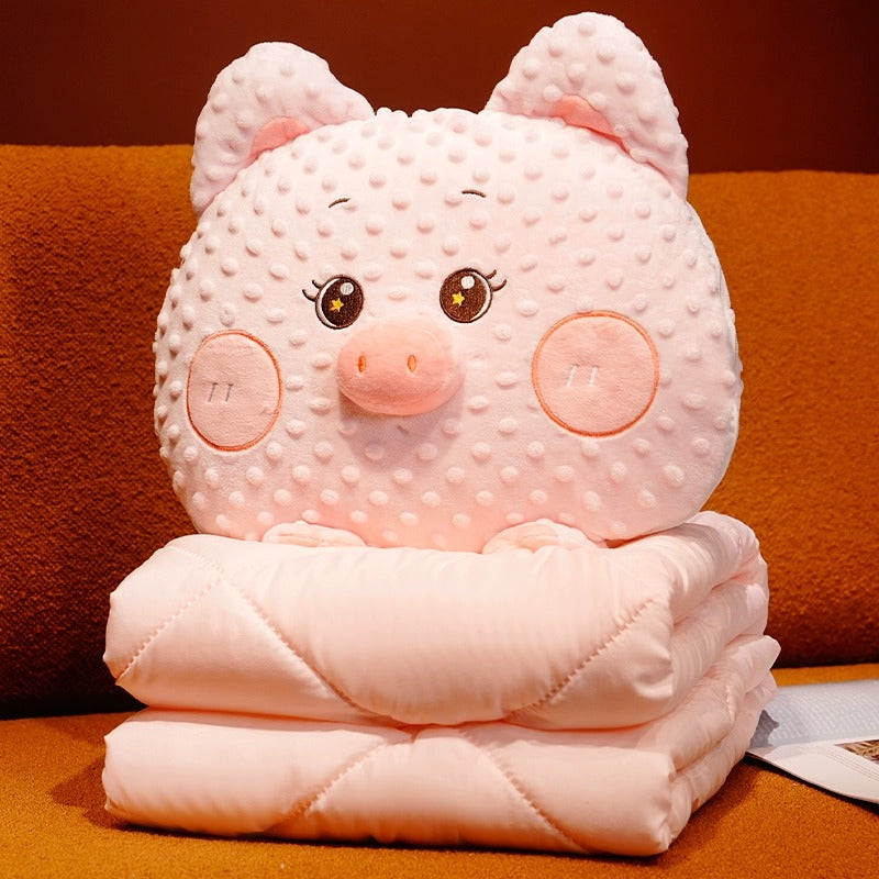 Cuddle Ready Cute Cartoon Pillow Blanket
