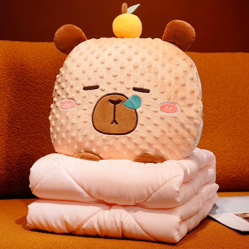 Cuddle Ready Cute Cartoon Pillow Blanket