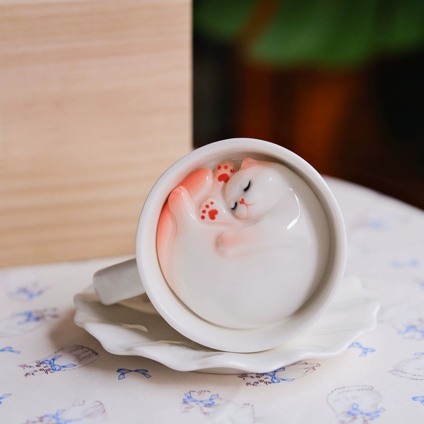 Sleeping Cat Surprise Bottom Ceramic Coffee Mug