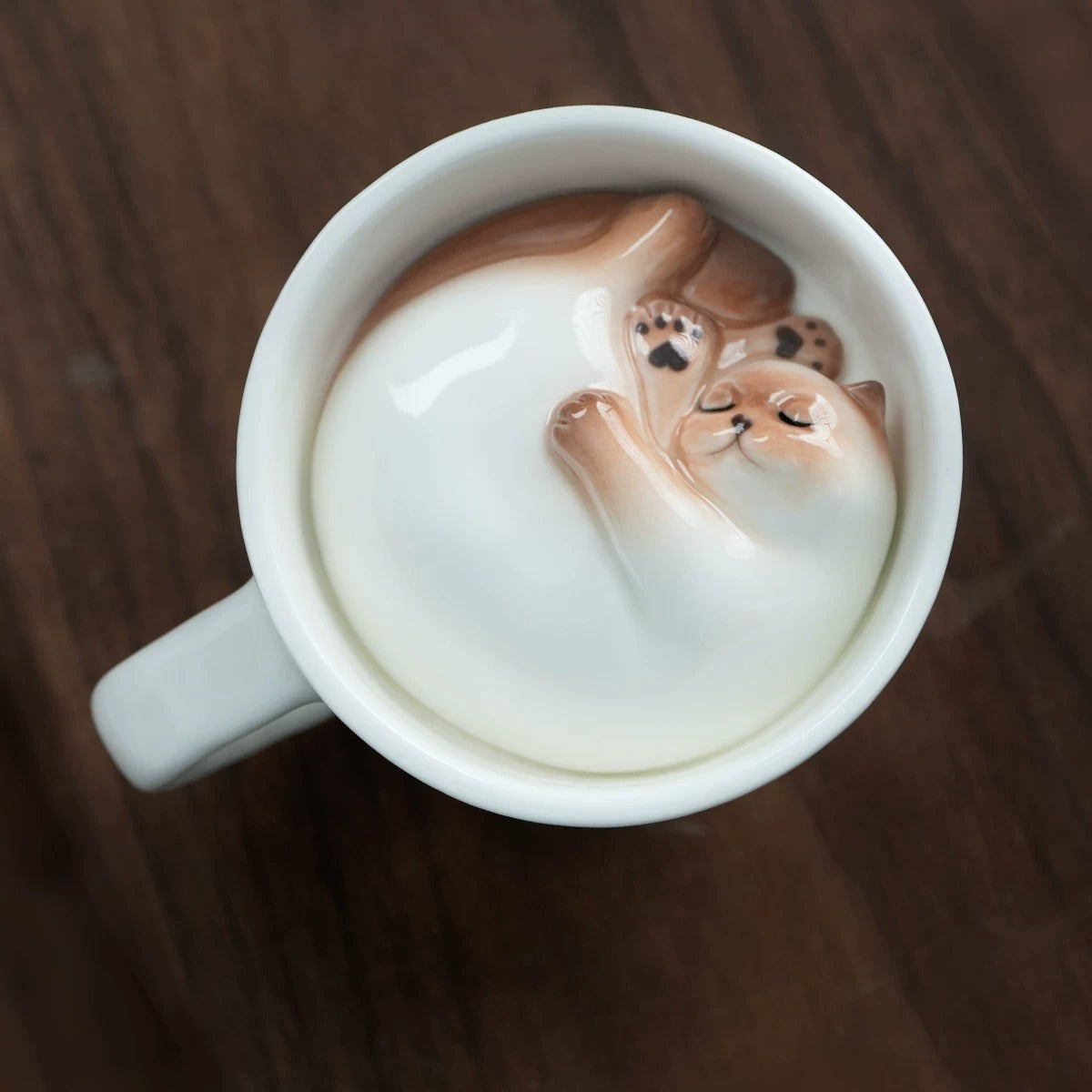 Sleeping Cat Surprise Bottom Ceramic Coffee Mug