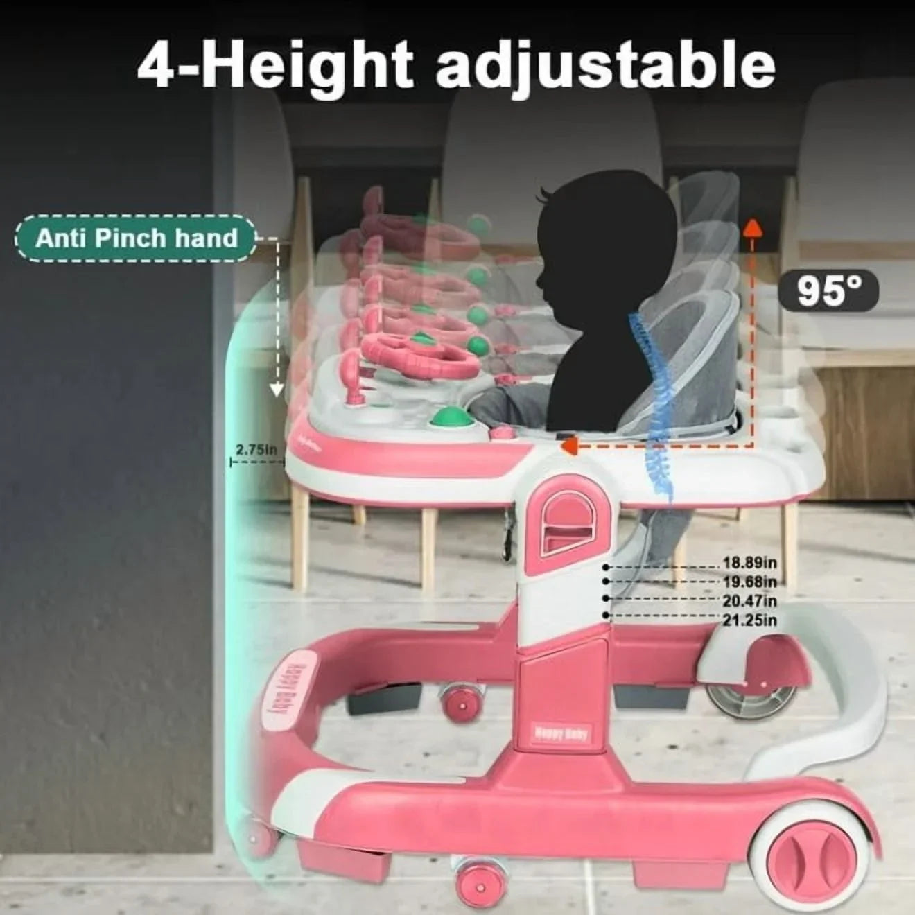 Littlemiles Foldable 5-in-1 Baby Activity Learning Walker