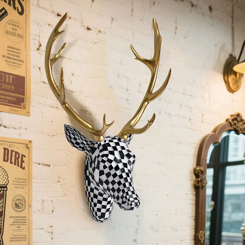 Artistic Deer Head Sculptural Wall Decor