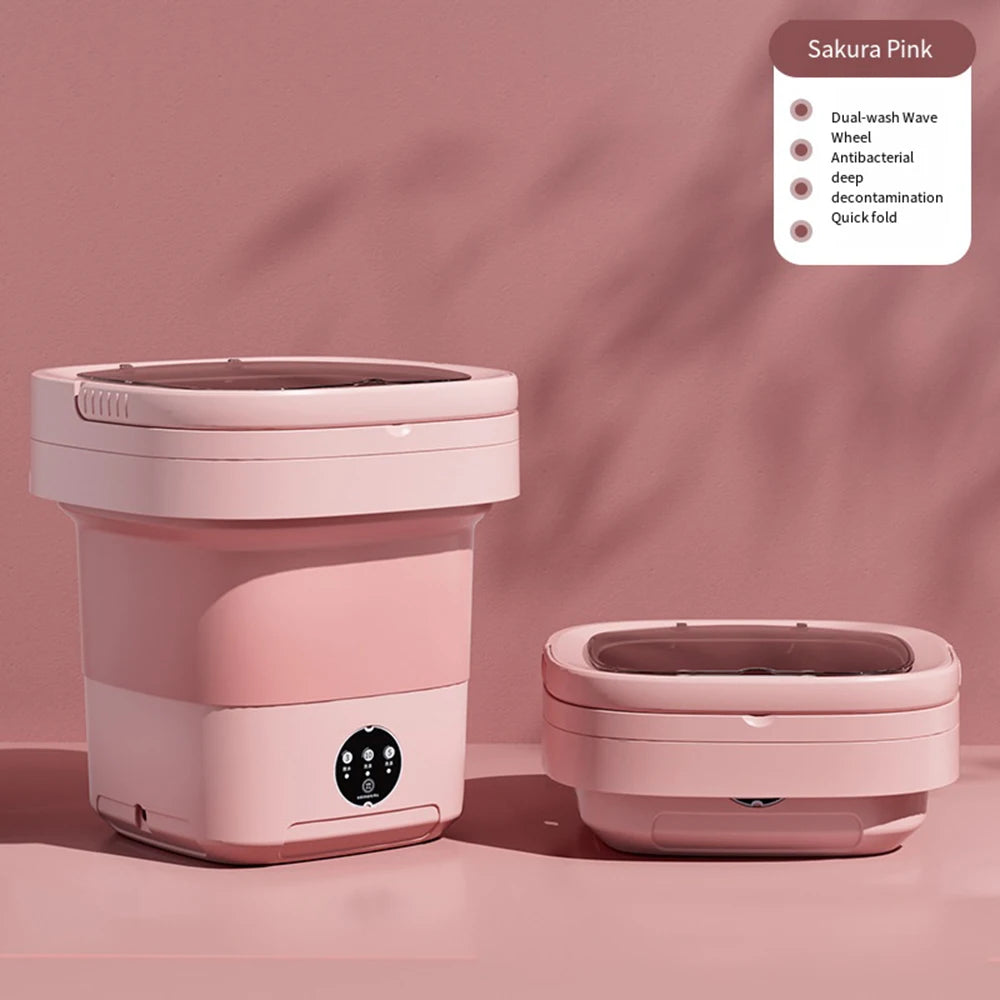 Compact Folding Ultrasonic Travel Laundry Washing Machine