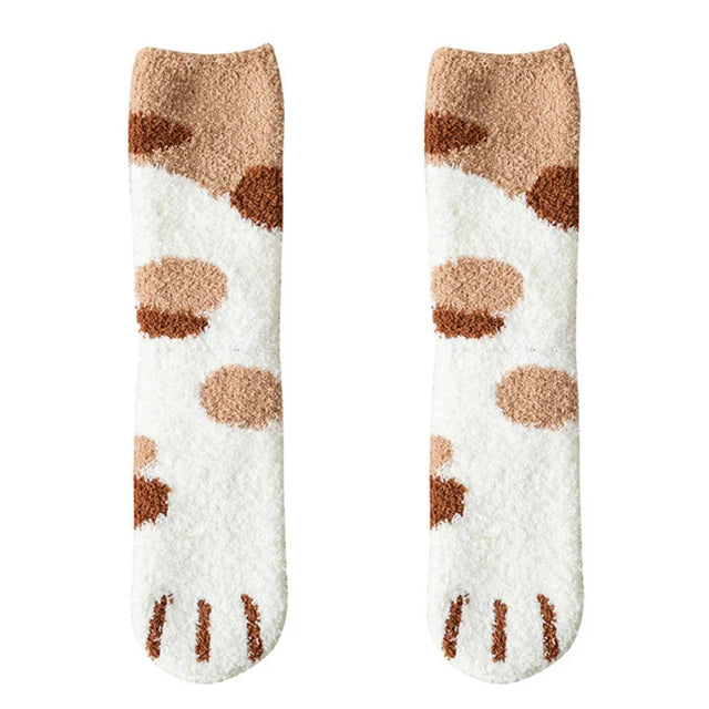 Plush Winter Cute Cat Paws Sock