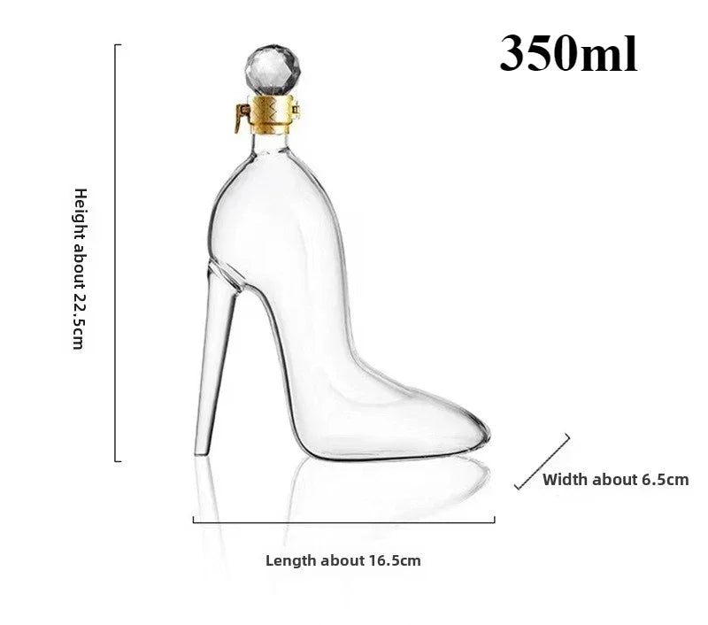High Heel Fancy Glass Wine Decanter