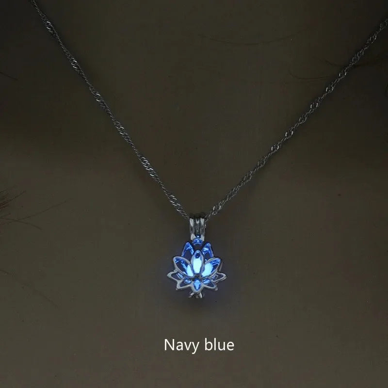 Mystic Moon Glow Lotus Necklace