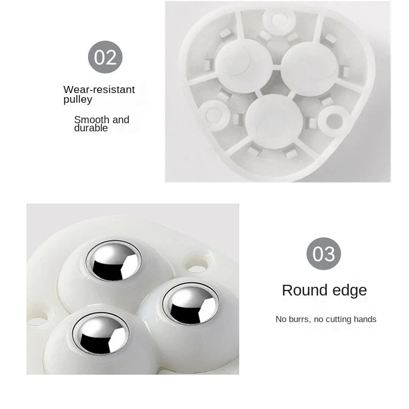 Self-Adhesive Full Rotating Furniture Mover Wheel Rollers