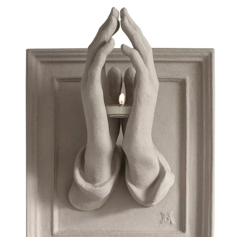 Praying Hands Nordic Wall Candle Holder