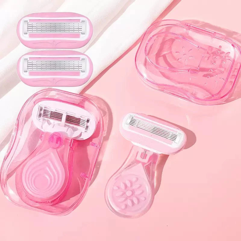 Compact Pink Lady Protective Razor Set