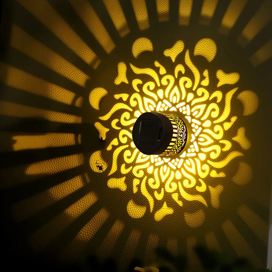 Geometric Pattern Decorative Solar Garden Wall Light