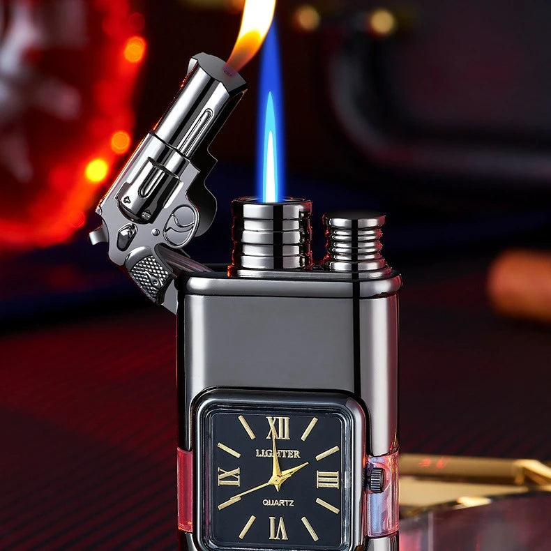 Twin Jets Quartz Dial Dual Flame Metal Lighter
