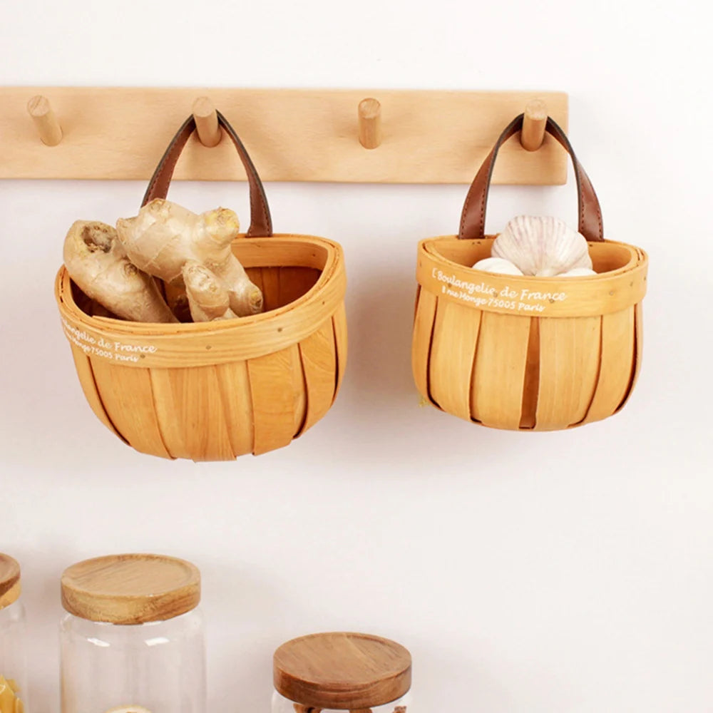 French Market Handcrafted Wooden Basket