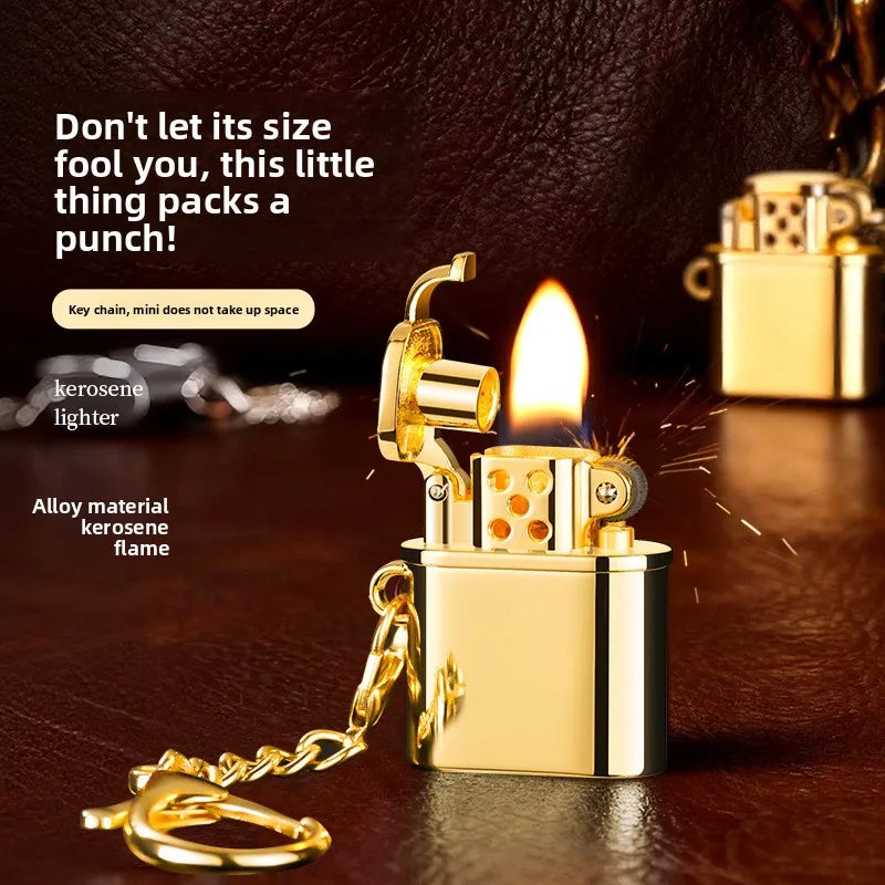 Spark Tag Metal Windproof Kerosene Keychain Lighter