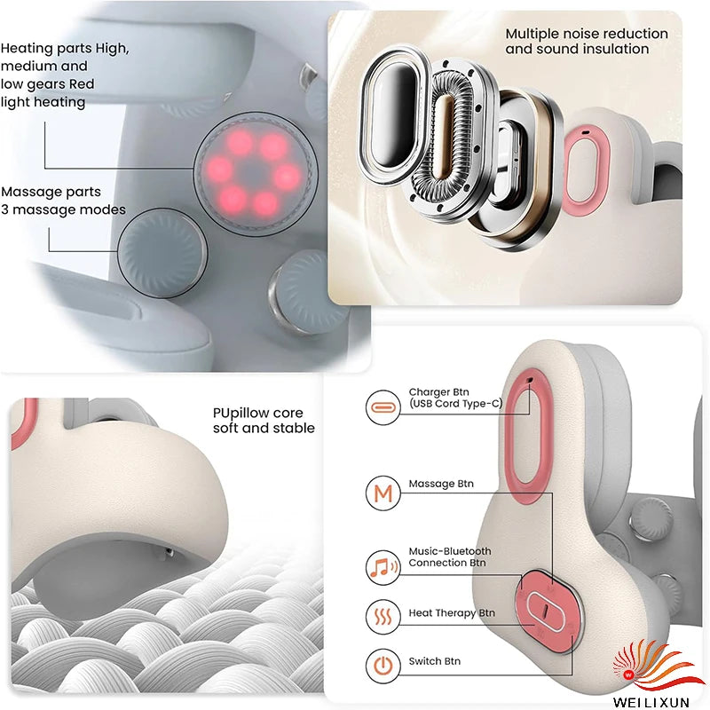 Smart Traveler Bluetooth Music Heated Neck Pillow